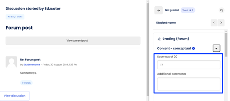 Moodle - Forum Activity - Grading